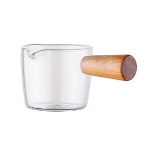 Wholesale Home Cooking Delicate Wooden Handle Glass Measuring Spoon from china suppliers