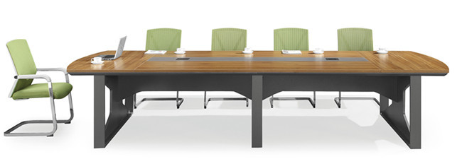 Modern Foldable Meeting Table Moveable Design Panel Wood Style Anti Dust