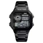 45mm Stainless Steel Led Watch Waterproof OEM Goldtone Multi Functional