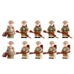 WW2 military model British ranker medical soldier mini figures building blocks