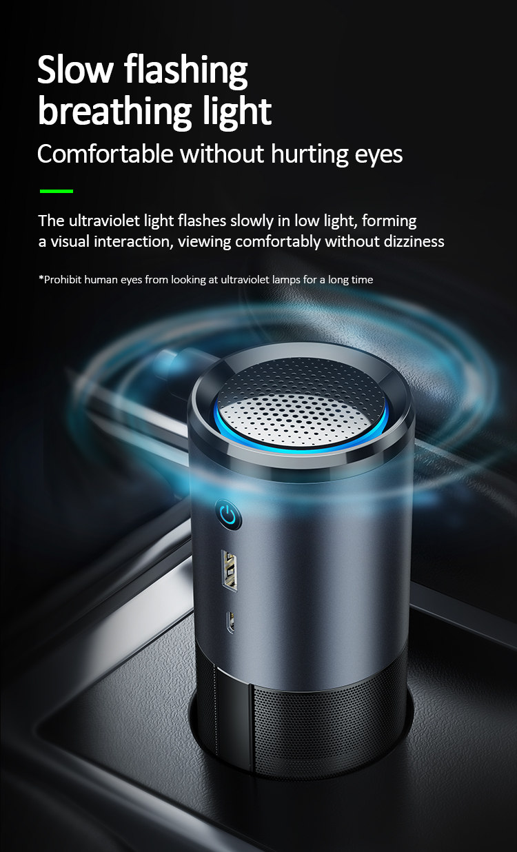 38dB Car Air Purifier Ionizer
