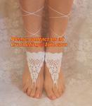 Crochet Barefoot sandals,Ivory Barefoot Sandles, Footless sandles Foot jewelry