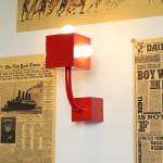 Modern Bedroom Bedside Lamp Red Color Creative Light Wall Lamp For Living Room