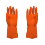 Red Safety Unlined Industrial Rubber Gloves Durable Abrasions Resistance