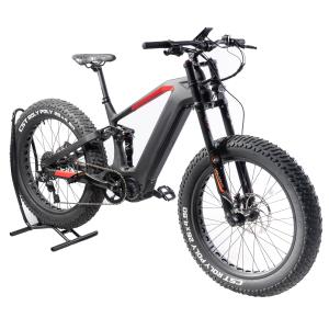 Wholesale 26&quot; Electric Mountain Bike with Powerful Mid Drive and Full Suspension Carbon Fiber Frame from china suppliers
