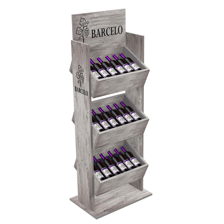 Wooden Wine Display Stand Whiskey Bottle Organizer Cocktail Display Rack For Bar