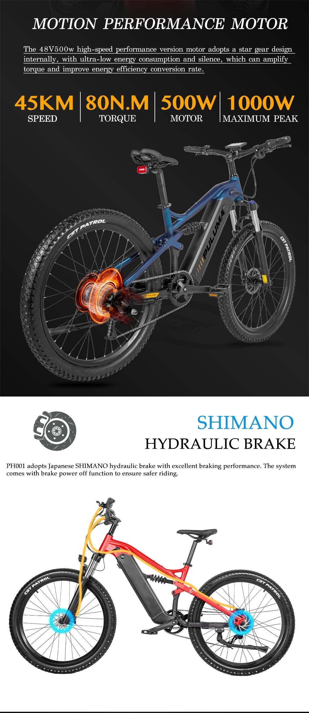 48V 500W Electric Mountain Bike Full Suspension For Commuting And Adventure