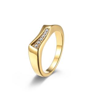 Wholesale Gold Plated 316 Stainless Steel Ring Jewelry Men Stainless Steel Diamond Ring from china suppliers