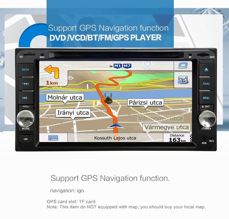 Ouchuangbo 7 inch car dvd gps radio stereo for Toyota universal support BT AUX USB swc