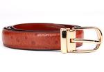 1” Wide Womens Genuine Leather Belt / Embossed Ostrich Grain Dress Belt