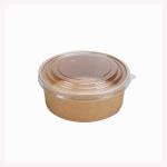 Disposable brown kraft paper bowl oilproof food packaging biodegradable