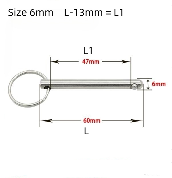 Quick-Release Pins Stainless Steel Ball Lock Handle with Detent Ring Pin Shipping Air Bright Finish General Industry