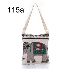 Wholesale Embroidered handbag casual shoulder Messenger backpack cute female elephant printing woven bag lady from china suppliers