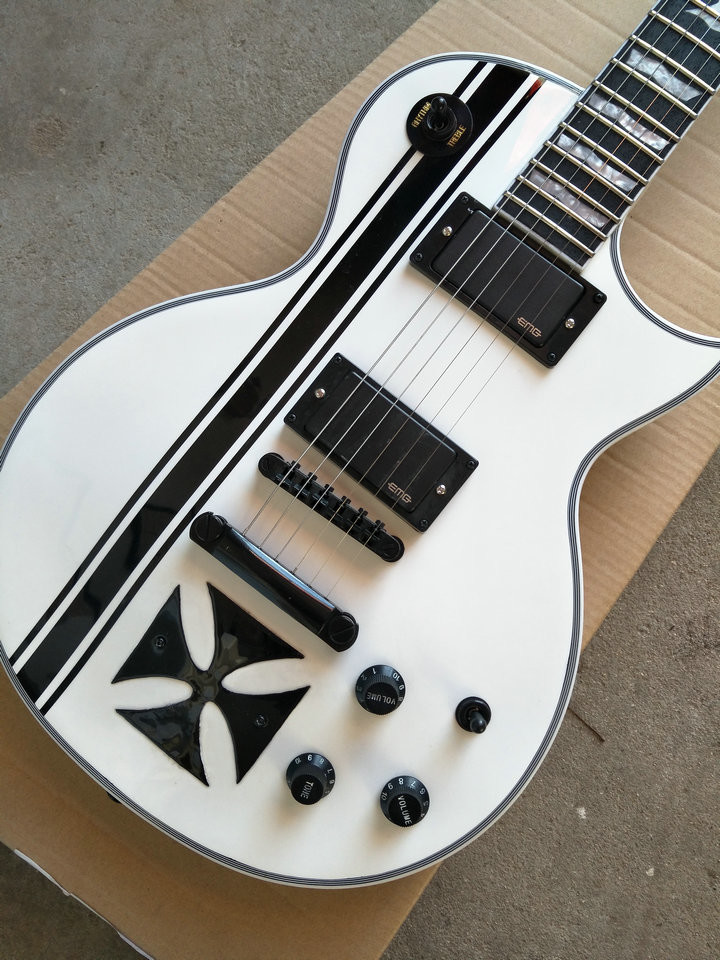 Custom ESP LTD Iron Cross SW James Hetfield Signature Electric Guitar EMG Snow White