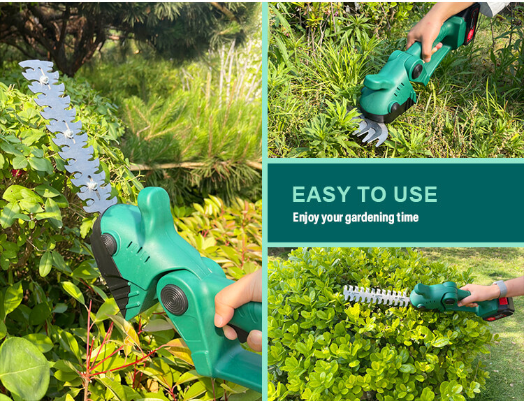 Powerful Lithium Hedge Trimmer With Multi-Purpose Cutting Heads For Hedges And Grass