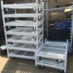 Transportation L1340mm H1900mm Metal Plant Trolley For Moving Pot Plants