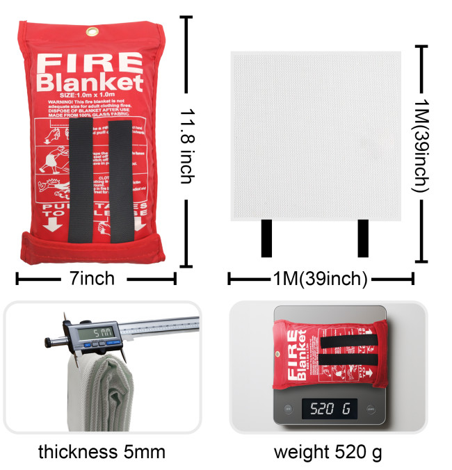 Emergency Fire Fiberglass Blanket Heat Resistant for Home and School