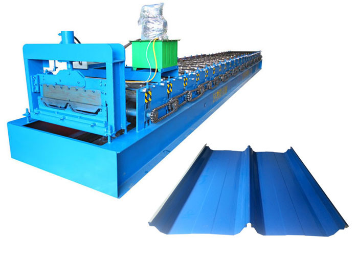 Steel PPGI Standing Seam Roll Forming Machine , Standing Seam Metal Roof Machine High Strength