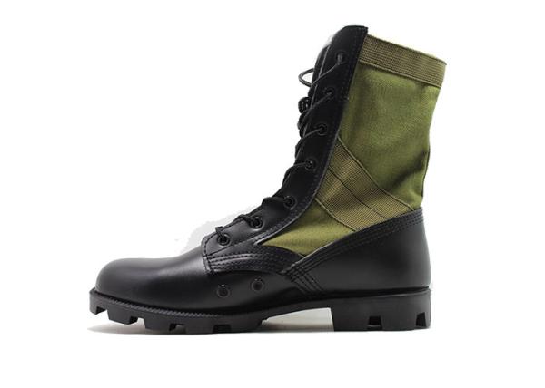 9 Inches Male Black Leather Military Jungle Boots High Molding With Breathable