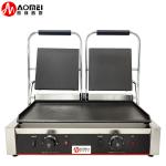 Stainless Steel Cast Iron Panini Contact Grill Maker for Restaurant Bakery Snack