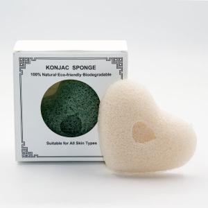 Wholesale 100% Natural Reusable Facial Konjac Sponge Off White Heart Shaped Bath Sponges from china suppliers
