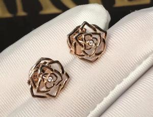 Wholesale Piaget brand jewelry 18kt Rose earrings in 18K rose gold set with 2 brilliant-cut diamonds (approx. 0.01 ct). from china suppliers