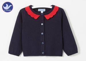 Wholesale Flounce Collar Trim Girls Cardigan Sweaters Buttons Clousure Kid Knitwear from china suppliers