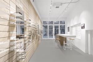 Wholesale L4 LED Optical Shop Interior Design Eyeglasses Rack 8mm Thick Tempered Glass from china suppliers