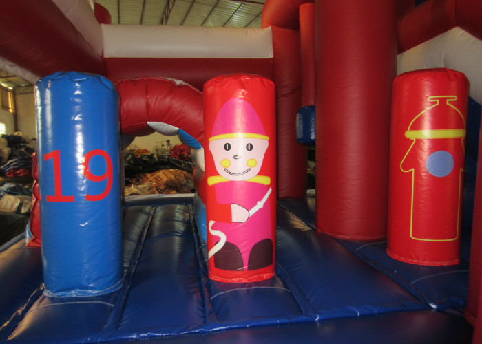 Fire engine inflatable combo inflatable fire truck combo Fire Fighting Truck inflatable combos