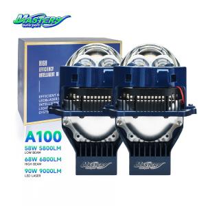Wholesale Masters A100 Lens LED Laser / Hi / Lo Beam 90W 9000 Lumens 3 Inch Dual Laser Projector from china suppliers