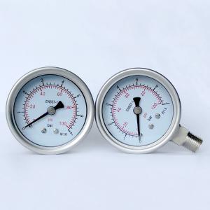 Wholesale 2.5&quot; 100 psi Oil Manometer 316 SS Tube/Socket All Stainless Steel Pressure Gauge for Hydraulic Industries from china suppliers