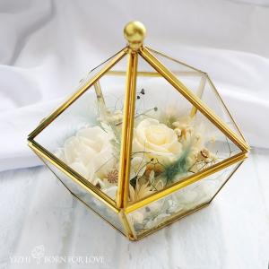Wholesale Metal Framed 15*15*14CM 4-5cm Preserved Rose Glass Dome from china suppliers