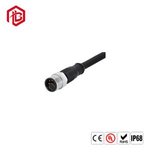 Wholesale M12 Moulded Cable Connector Waterproof Right Angled Male / Female Plastic Jack from china suppliers