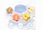 Multi Size 6 Piece Silicone Fresh Cover Hermetic Seal Pan Spill FDA Certified