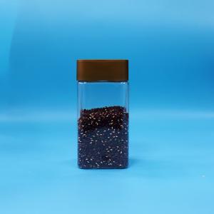 Wholesale Clear Cookie Food Candy Food Grade PET Square Plastic Storage Jars Screw Caps from china suppliers