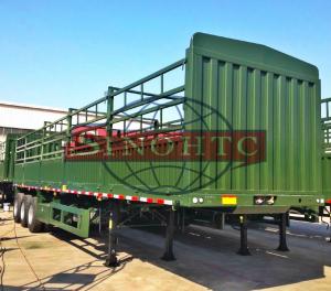 Wholesale Steel Side Bar Fence Animal Transport Trailer , 50T 3 Axle Cattle Livestock Trailers from china suppliers