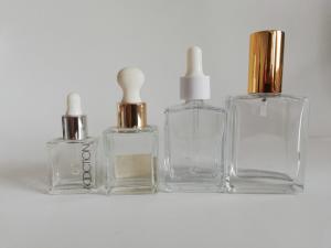 Wholesale Luxury Square Cosmetic Bottles , Durable Frosted Glass Cosmetic Bottles from china suppliers