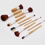 10PCS ISO9001 Bamboo Wood Makeup Brush Set 16.8*2.1*2.1cm