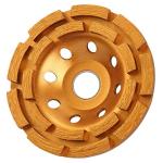 4.5 Inch Double Row Diamond Cup Grinding Wheel Gold for Angle Grinder Polishing