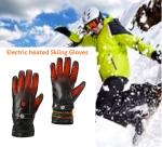 Leather Men Electric Rechargeable Heated Gloves For Outdoor Sports Skiing