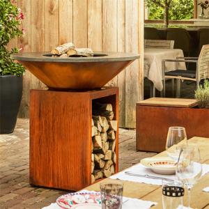 Wholesale Prerusted Corten Steel Round Fire Pit Camping 120cm Corten Steel Fire Pit from china suppliers