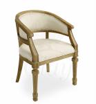 Corner solid oak wooden wedding chair with linen fabric for events and party