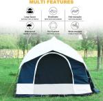 2.44*2.44*2.19M 6 Person Blue Waterproof Coated Polyester Car Camping Tent With