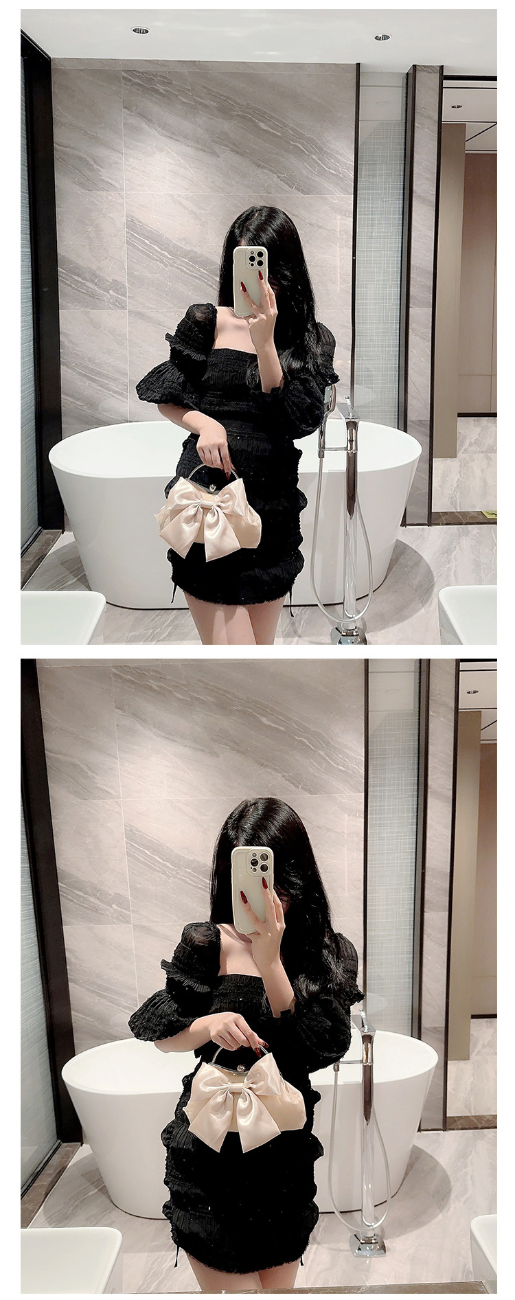 Availiable Sample Women's Silk Satin Clutch Bag for Dinner Dress and Formal Occasions