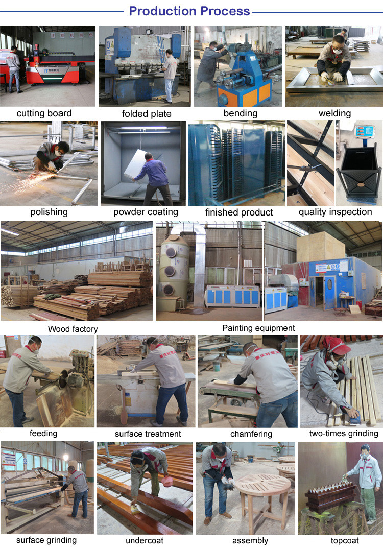 ISO9001 Certificate Street Square 50L Outdoor Wooden Trash Can