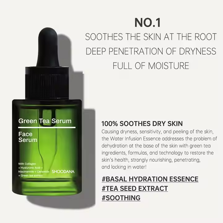 Moisturizing Hyaluronic Acid Green Tea Serum Anti Aging Anti Acne Skin Care Face Collagen Serum Essence