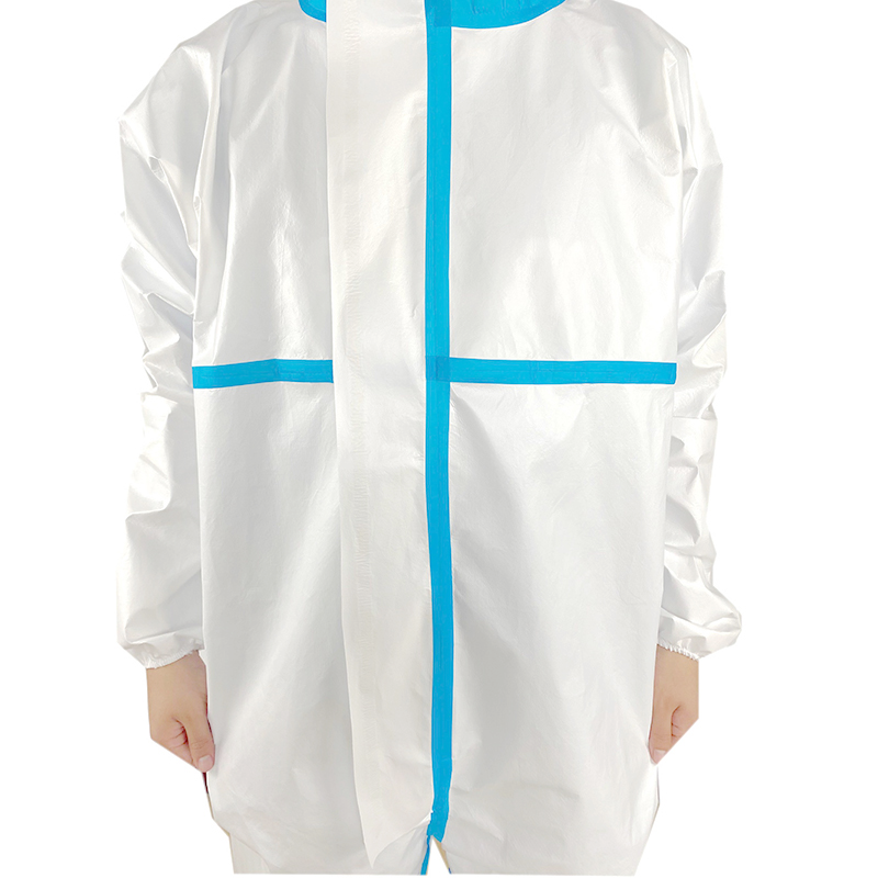 Non Woven Type 4 5 6 Hooded Microporous SF Disposable Protection Clothing With Boots
