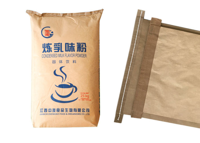 Sewn Open Mouth Multiwall Paper Bag Flow Sterility Separated Pe Film Industrial