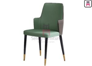 Wholesale Green Color Eco-leather Upholstered Hotel Restaurant Chairs with Solid Wood Legs from china suppliers