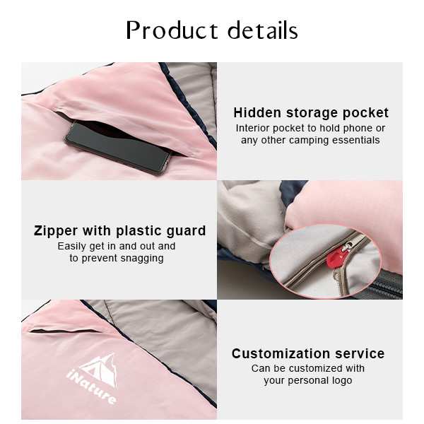 Extra Wide Envelope Style Winter Sleeping Bags Sleeping Bag Pad With Pillow
